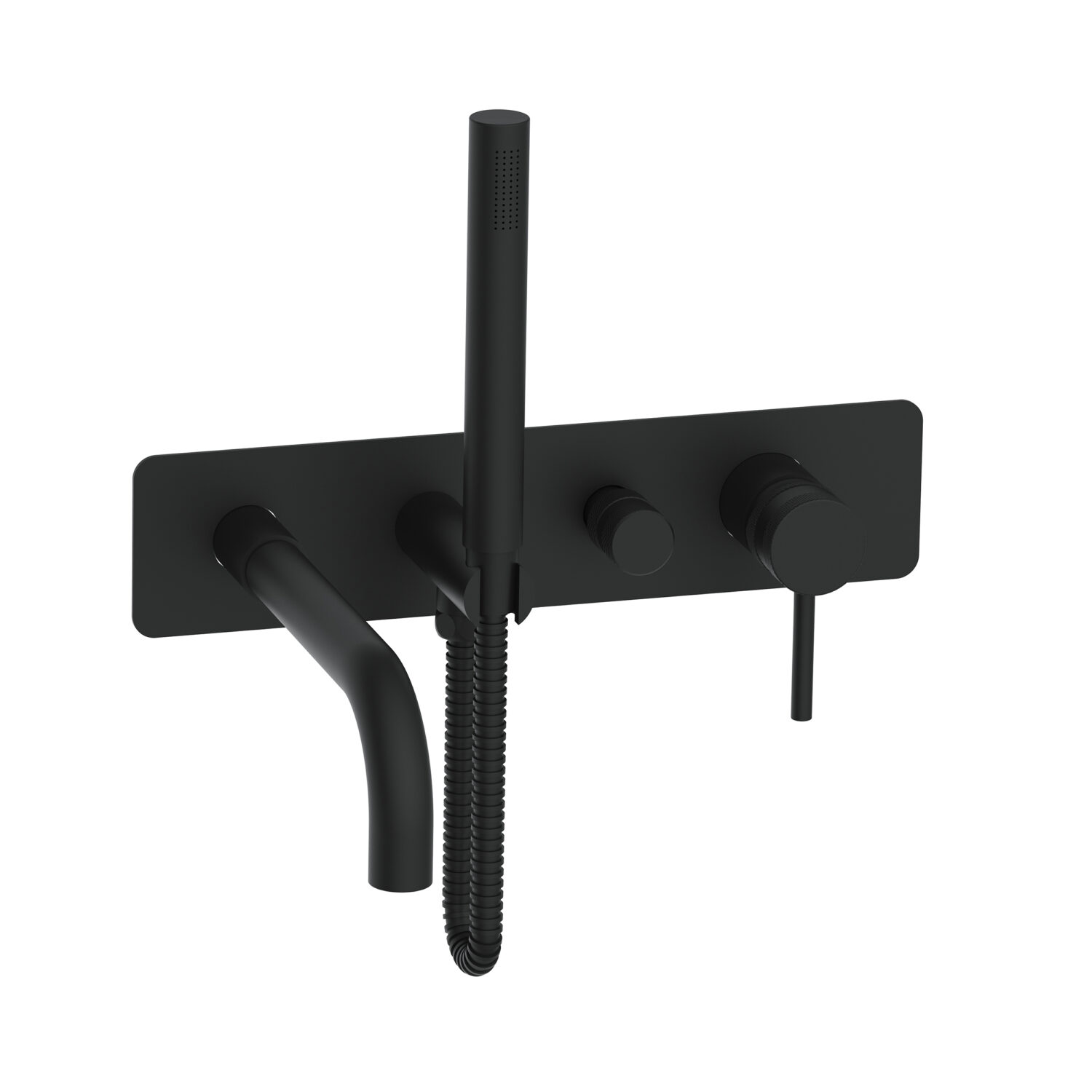 Kore Black Wall Mounted Bath Shower Mixer & Handset