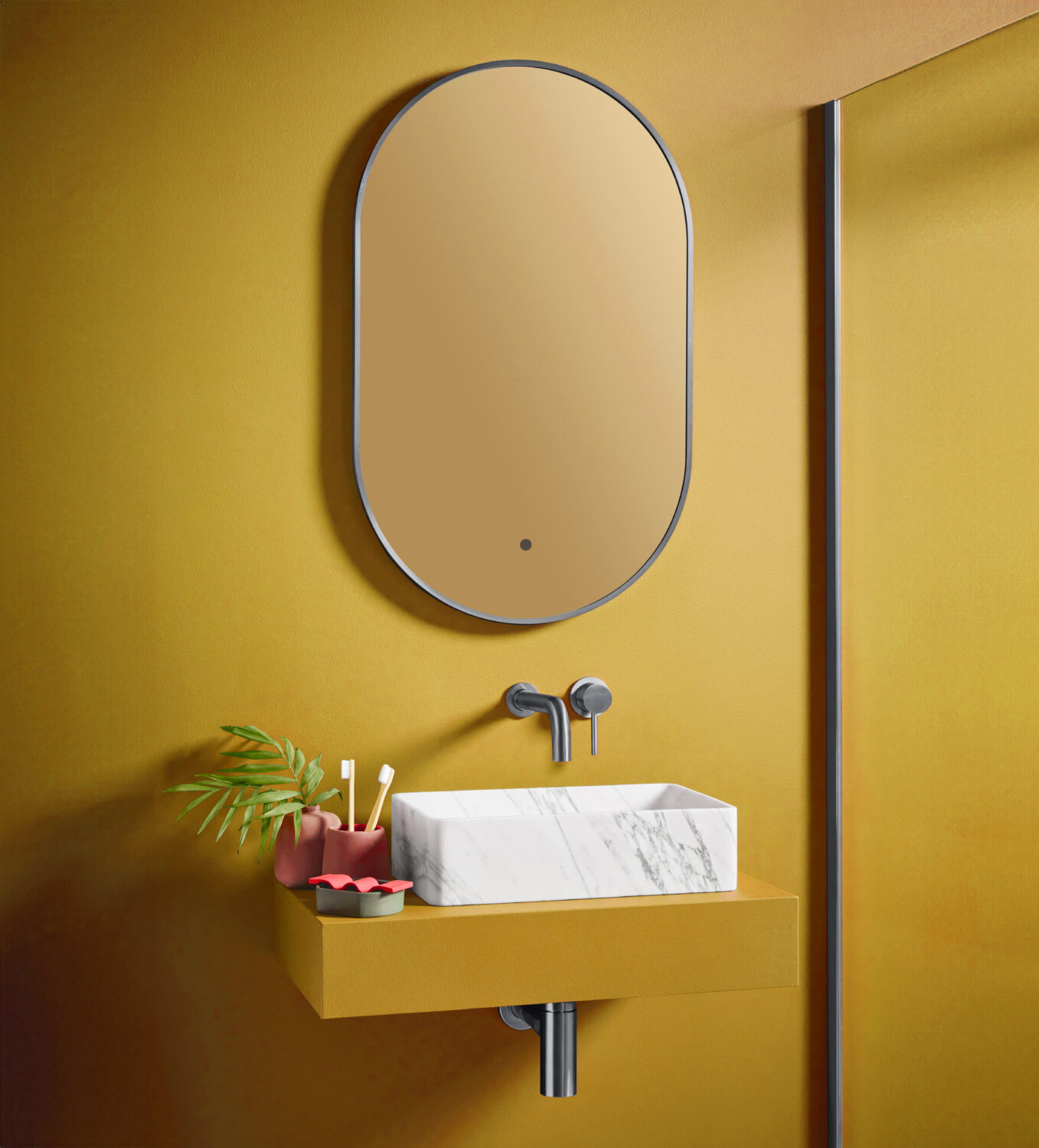 Aubry 500x800mm LED Mirror in Gunmetal