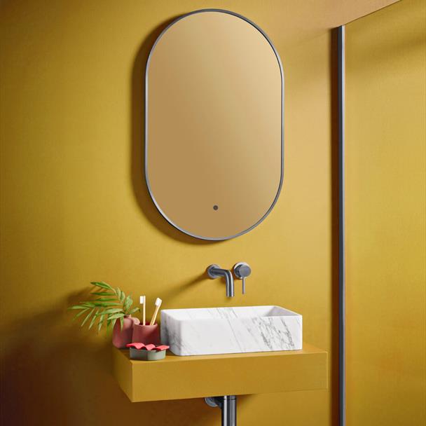 Aubry 500x800mm LED Mirror in Gunmetal