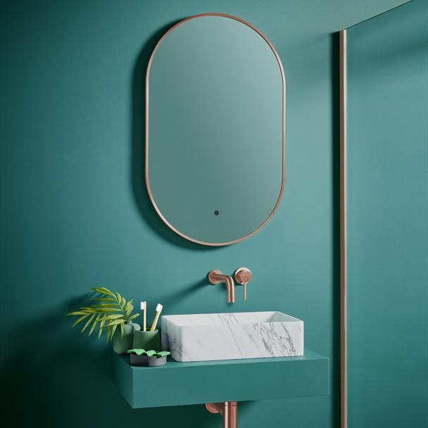 Aubry 500x800mm LED Mirror Brushed Bronze