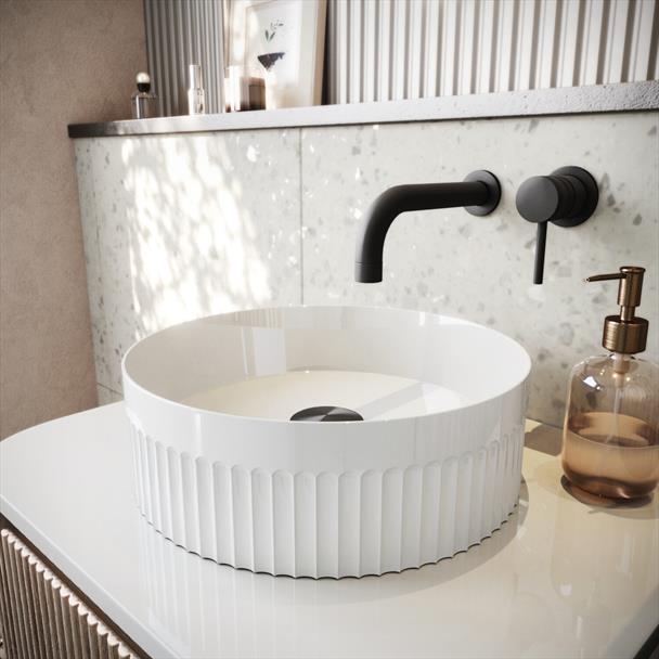 Fluted 360mm Round Countertop Basin