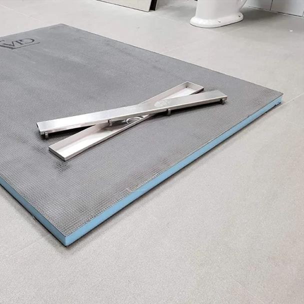 1200mm x 1200mm x 30mm Wetroom Tray with Linear Drain