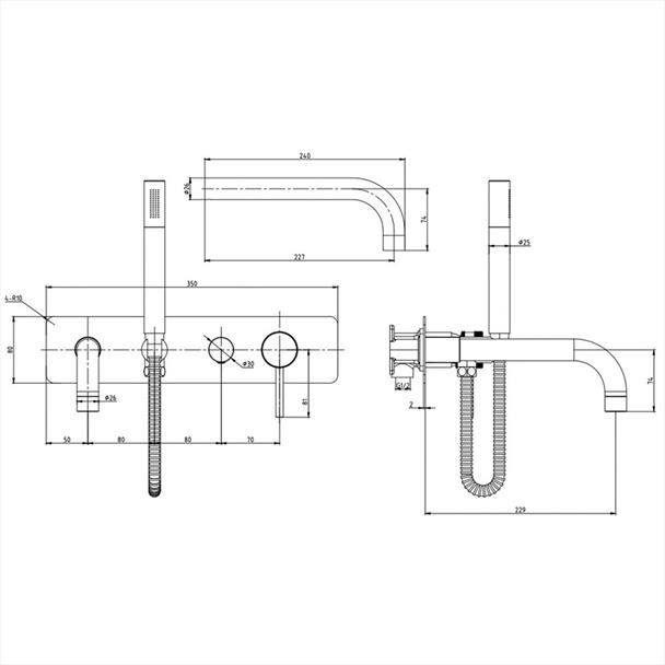 Kore Black Bath Shower Mixer Tap 2