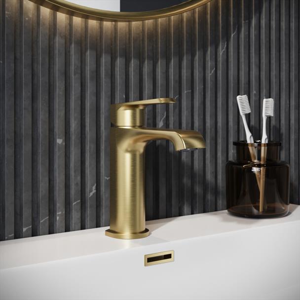 Tana Brushed Brass Mini Mono Basin Mixer
