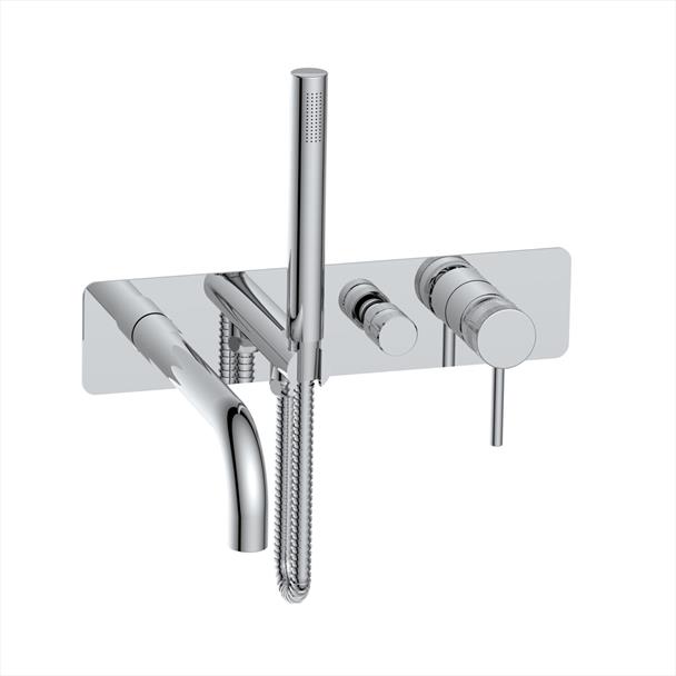 Kore Chrome Wall Mounted Bath Shower Mixer & Handset