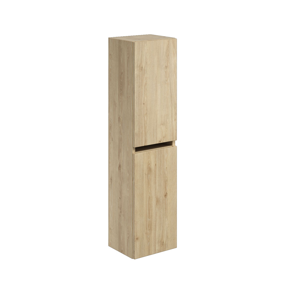 Aubry 1200mm Tall Boy Wall Hung Cabinet - Davos Oak