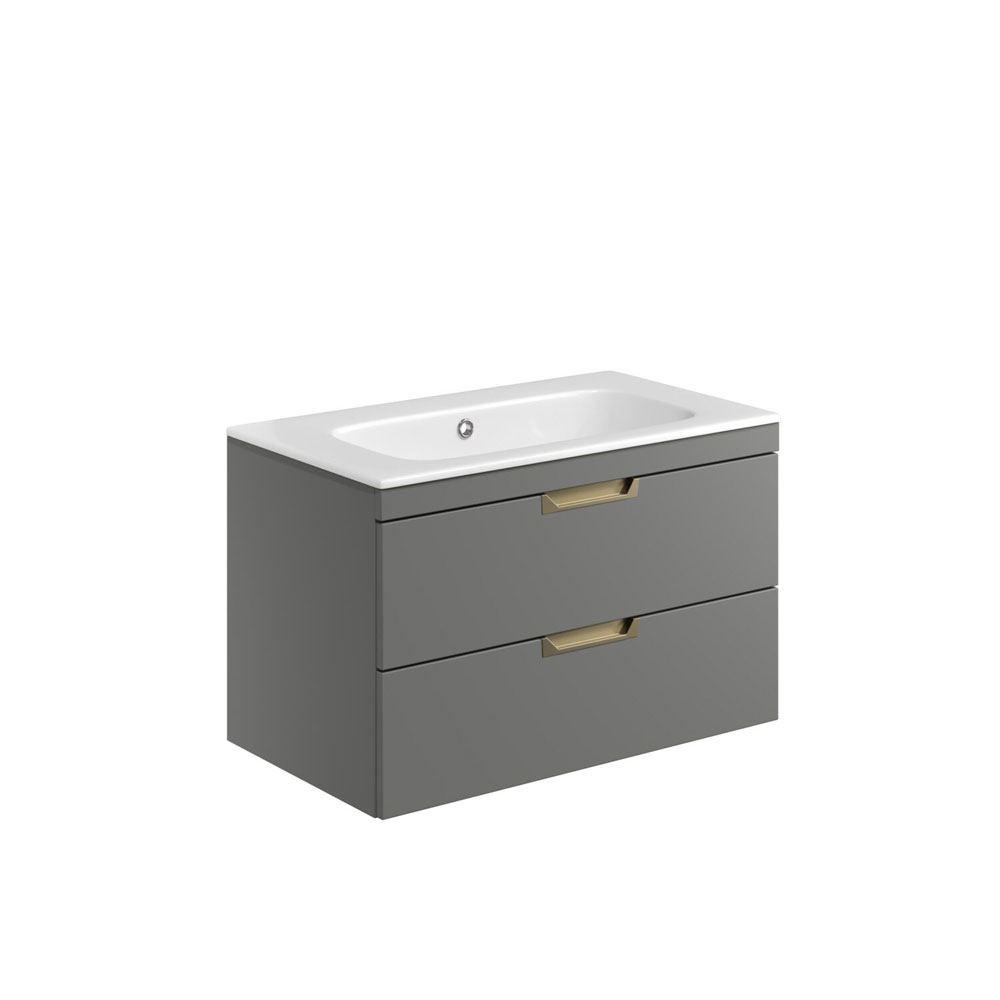 Aubry 800mm Wall Hung Vanity Unit with With Basin - Dust Grey 