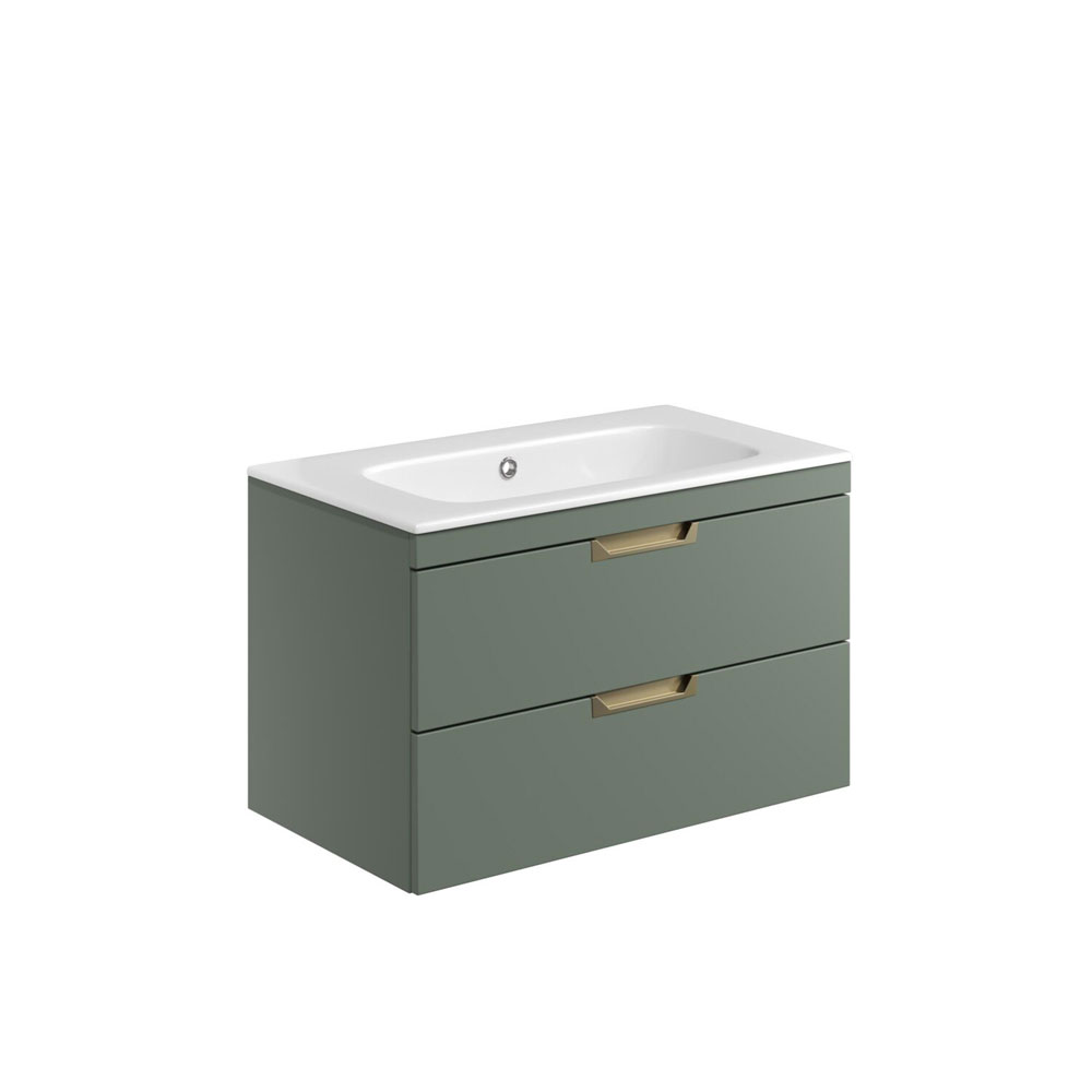Aubry 800mm Wall Hung Vanity Unit with Basin - Reed Green 