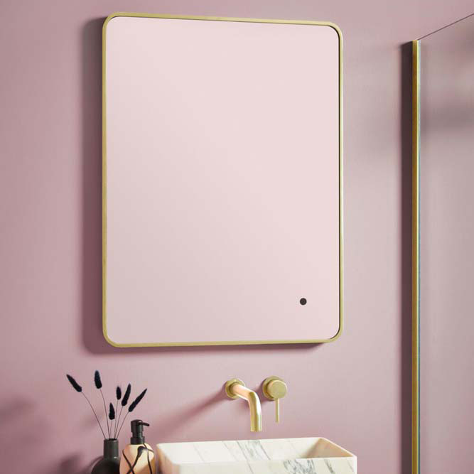 Albie 600x800mm Soft Edge LED Mirror in Brushed Brass