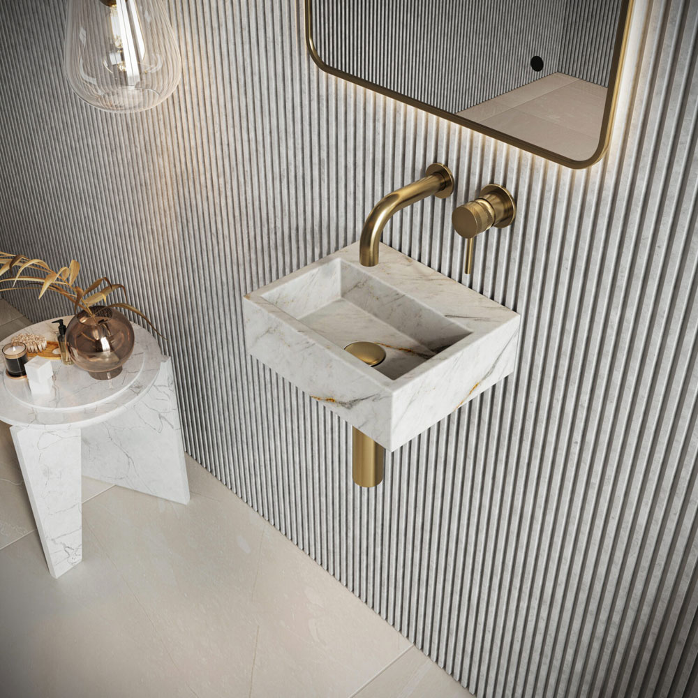 Arabescato Marble Wall Hung Basin 300mm