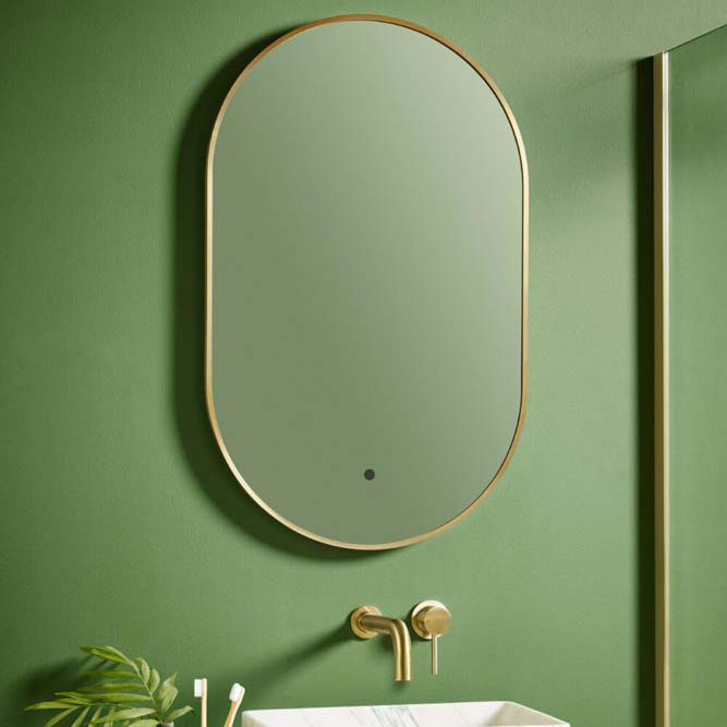 Aubry 500x800mm LED Mirror in Brushed Brass 
