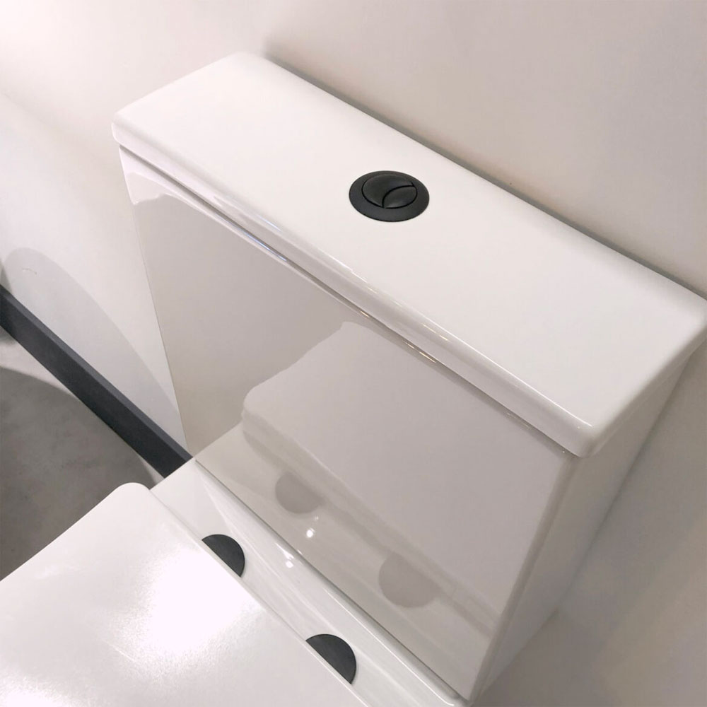 Black Seat Hinge Cover & Cistern Push Button