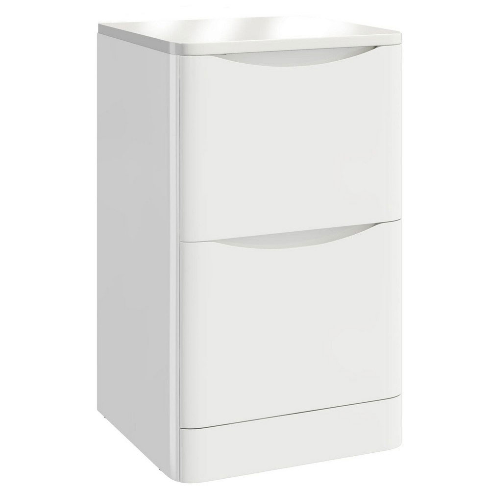 Belle 500mm Floor Standing Unit with Cunter Top - Gloss White 