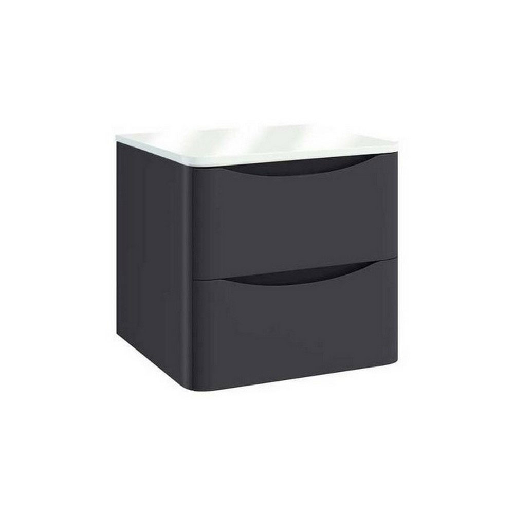 Belle 500mm Wall Hung Vanity Unit with Counter Top - Matt Grey