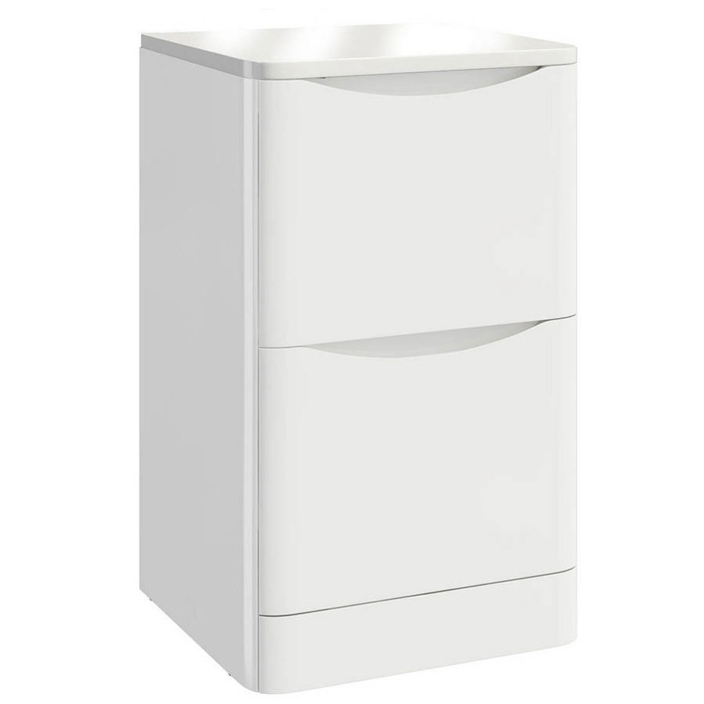Belle 600mm Floor Standing Unit with Counter Top - Gloss White 