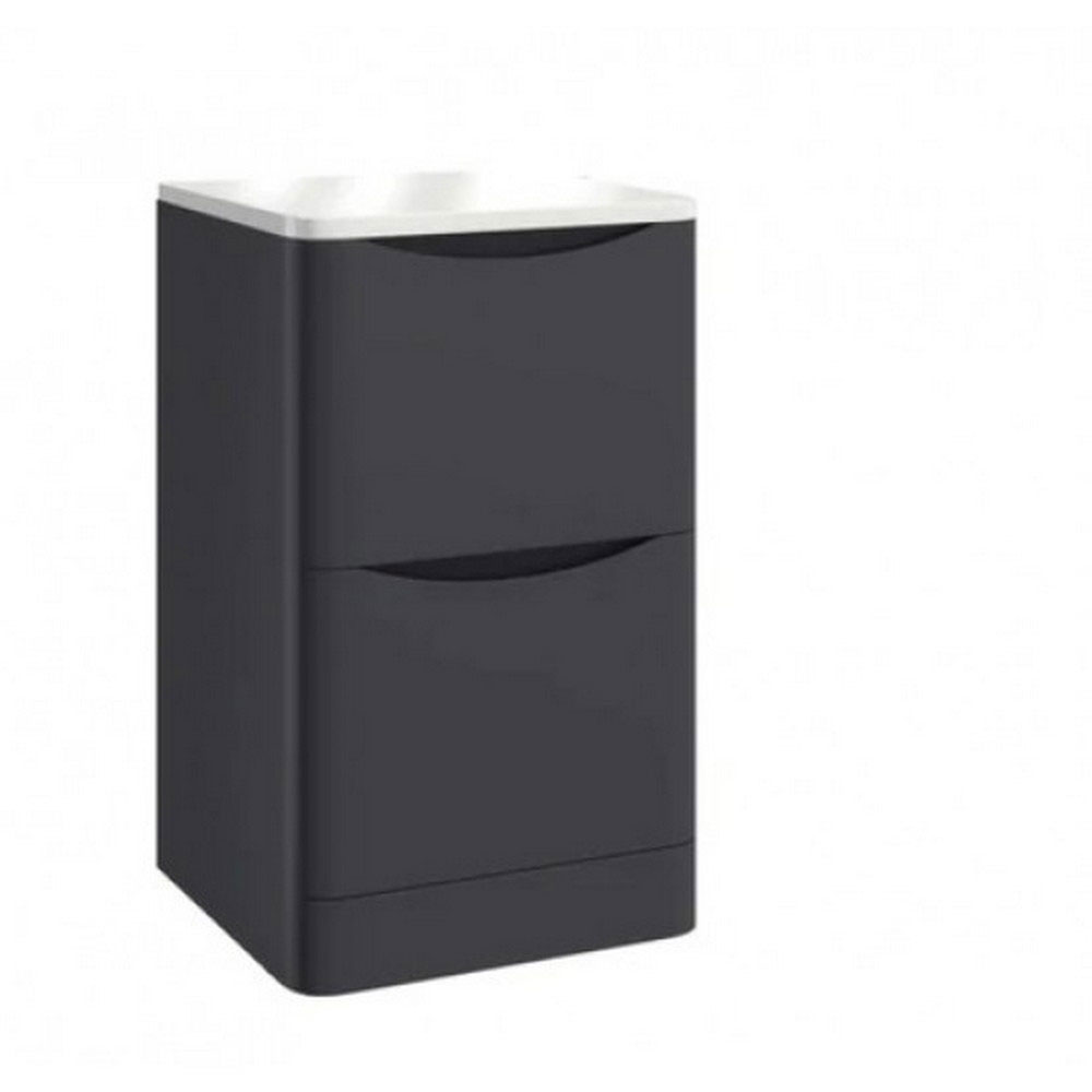 Belle 600mm Floor Standing Unit with Counter Top - Matt Grey 