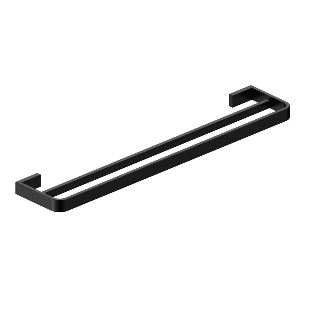 Black 598mm Double Towel Bar