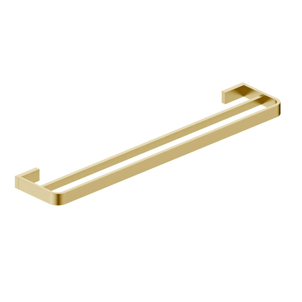Brushed Brass Double Towel Rail 