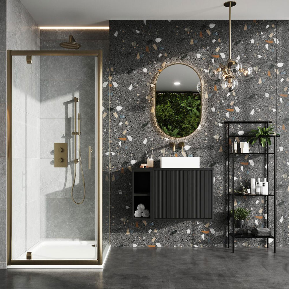 900mm Brushed Brass 6mm Side Pasnel