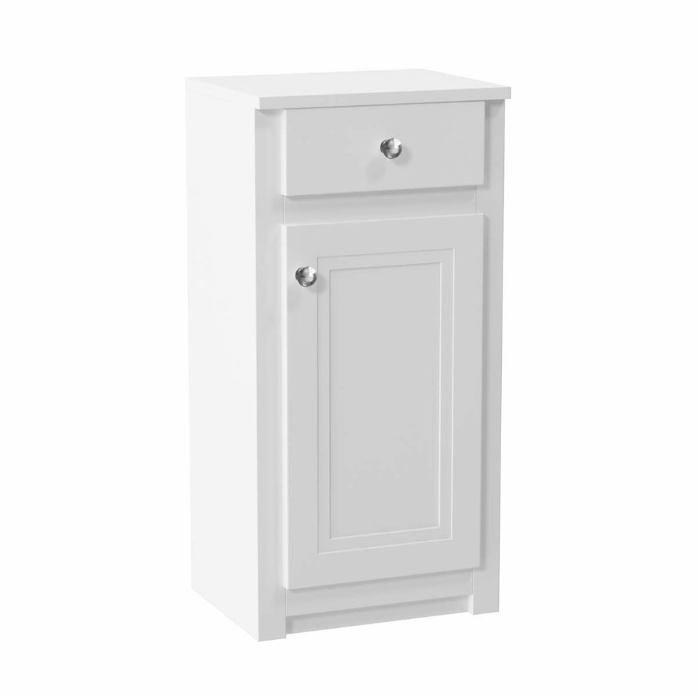 Classic 400mm Side Cabinet with Drawer - Silk Chalk White