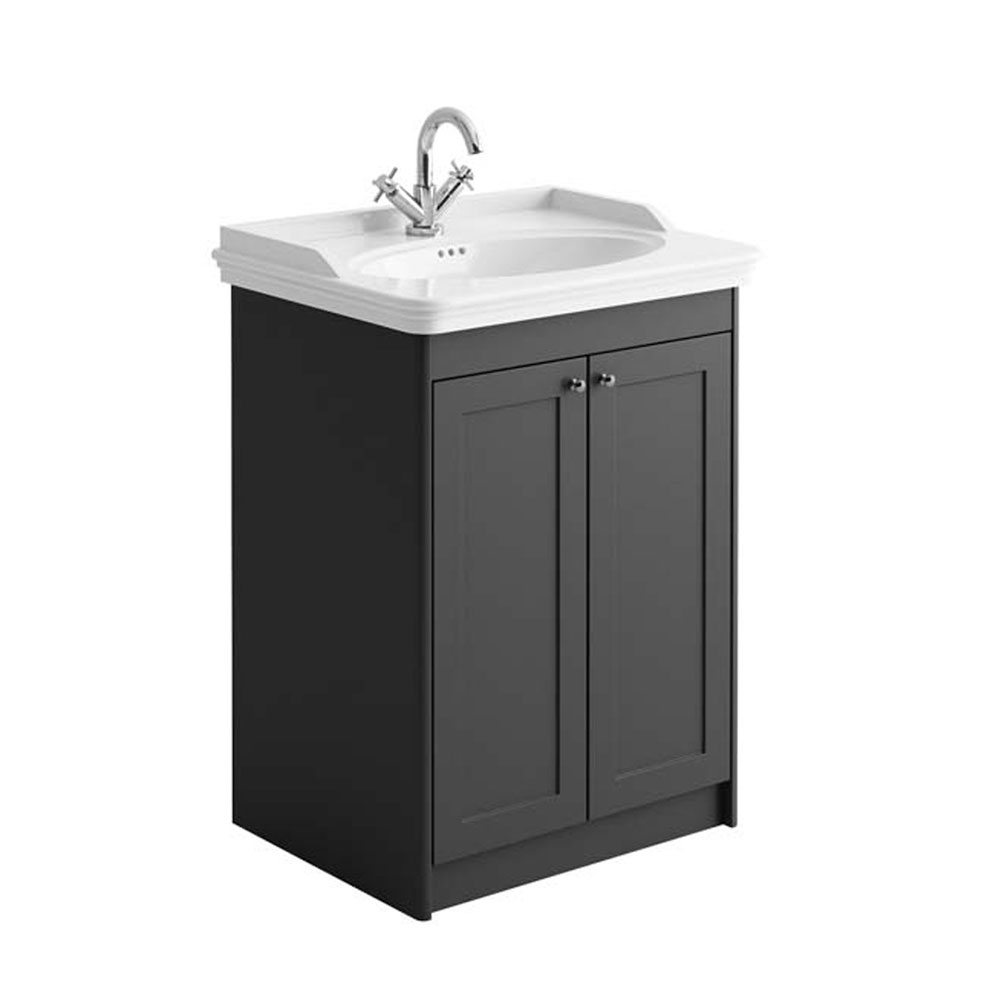 Classic 650mm Vanity Unit with Classic Basin - Silk Charcoal Grey 