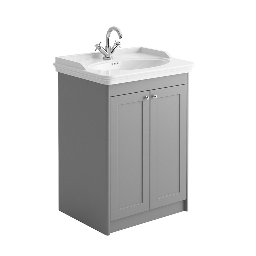 Classic 650mm Vanity Unit with Classic Basin - Silk Stone Grey