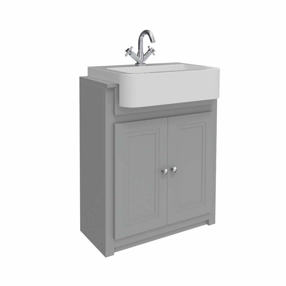 Classic 660mm Vanity Unit with Semi-Recessed Basin - Silk Stone Grey