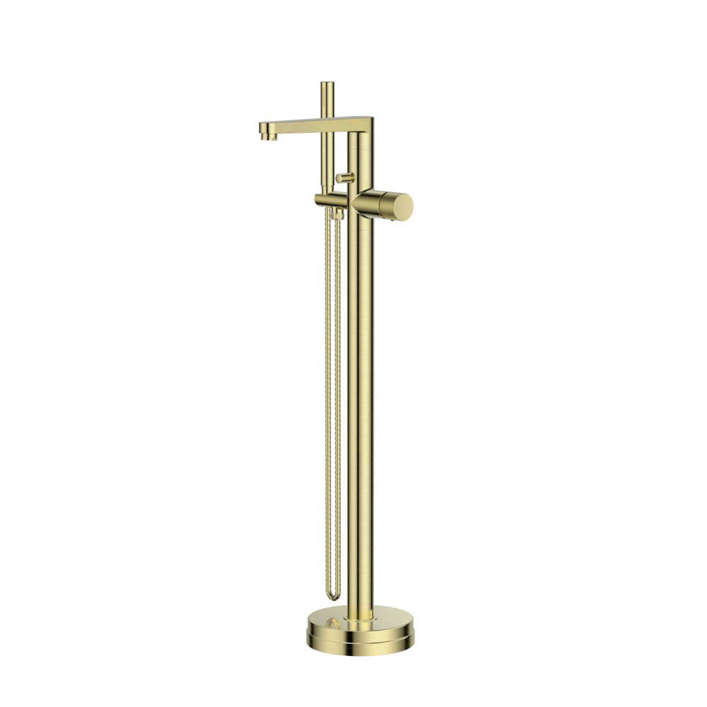 Coco Brushed Brass Freestanding Bath Shower Mixer