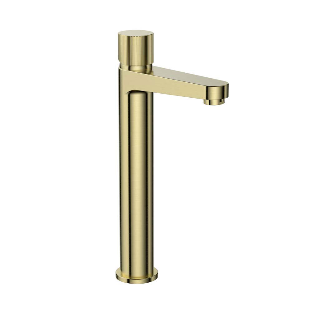 Coco Brushed Brass Tall Mono Basin Mixer