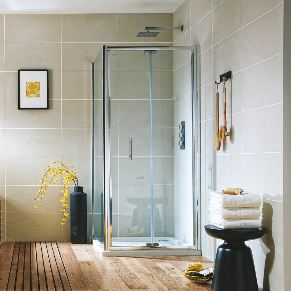 700mm Chrome Profile 6mm Bifold Door