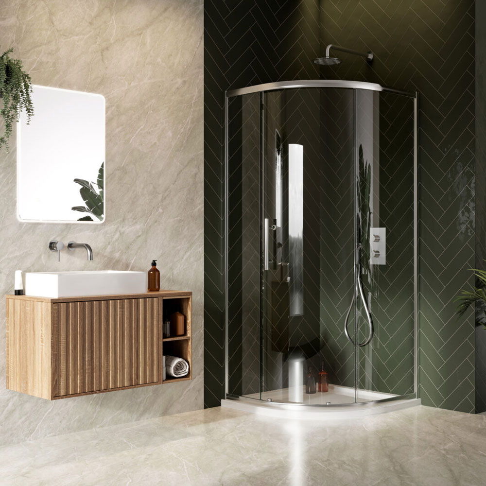 Single Door Quadrant - Chrome 2