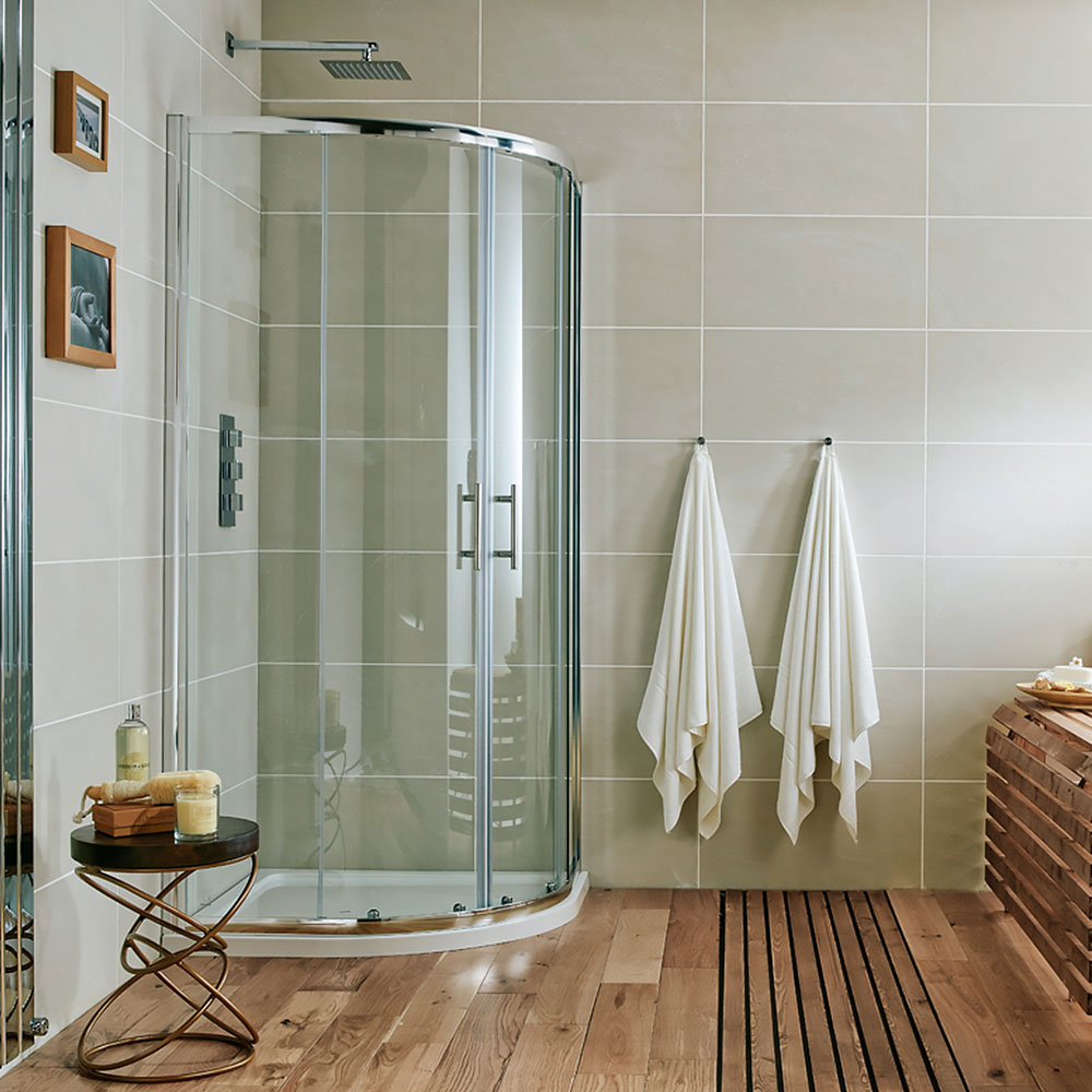 900 x 900mm Chrome Profile 6mm Double Door Quadrant