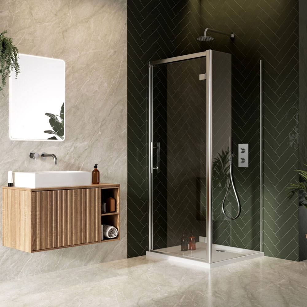 760mm Chrome Profile 8mm Hinge Door
