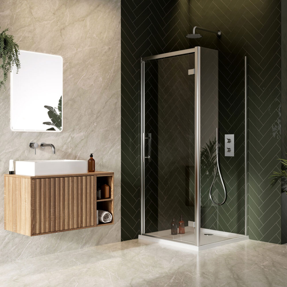 900mm Chrome Profile 8mm Hinge Door