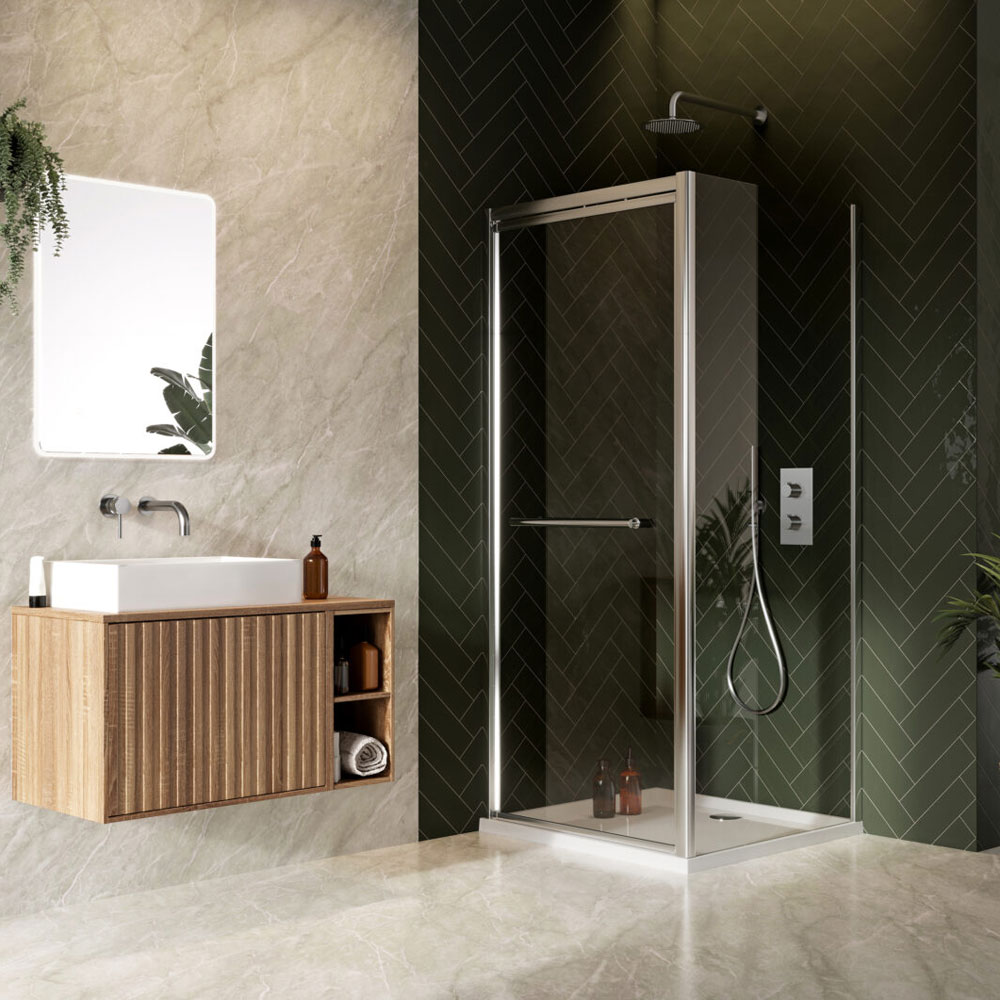 900mm Chrome Profile 8mm Infold Door