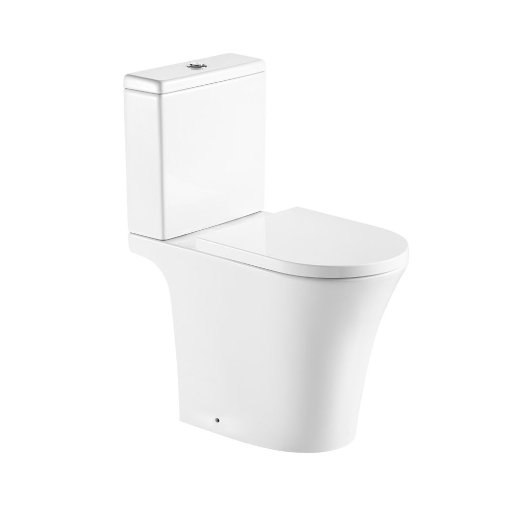Cameo Open Back Comfort Height Rimless Pan, Cistern & Soft Close Seat