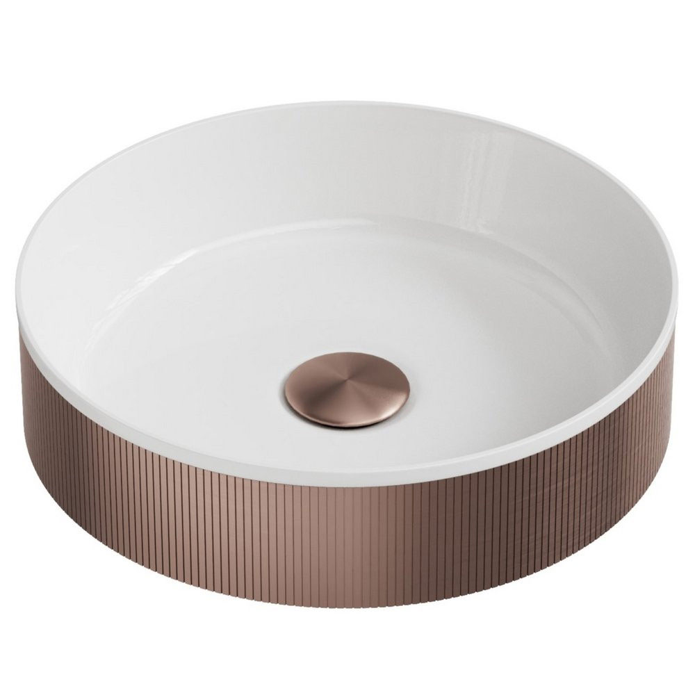 Coco Brushed Bronze Fluted Countertop Basin 