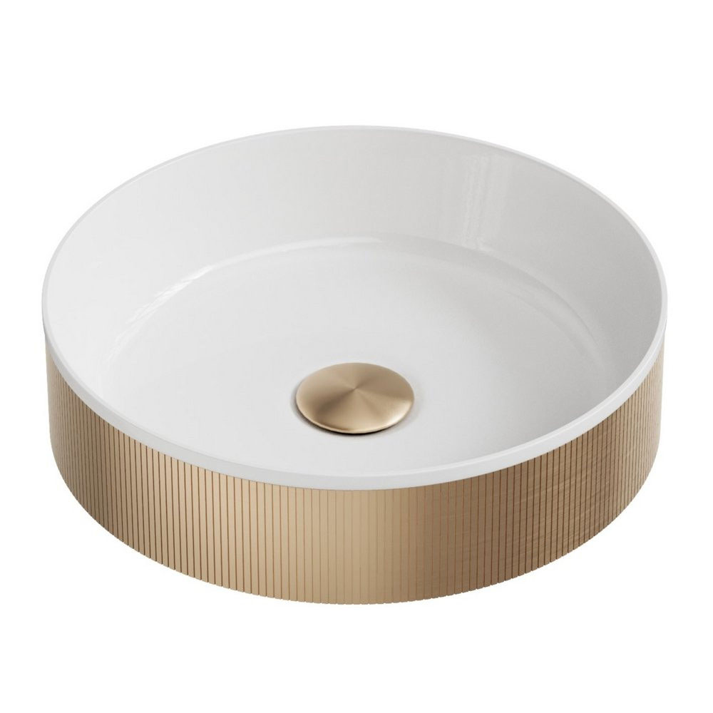 Coco Brushed Brass Fluted Countertop Basin 