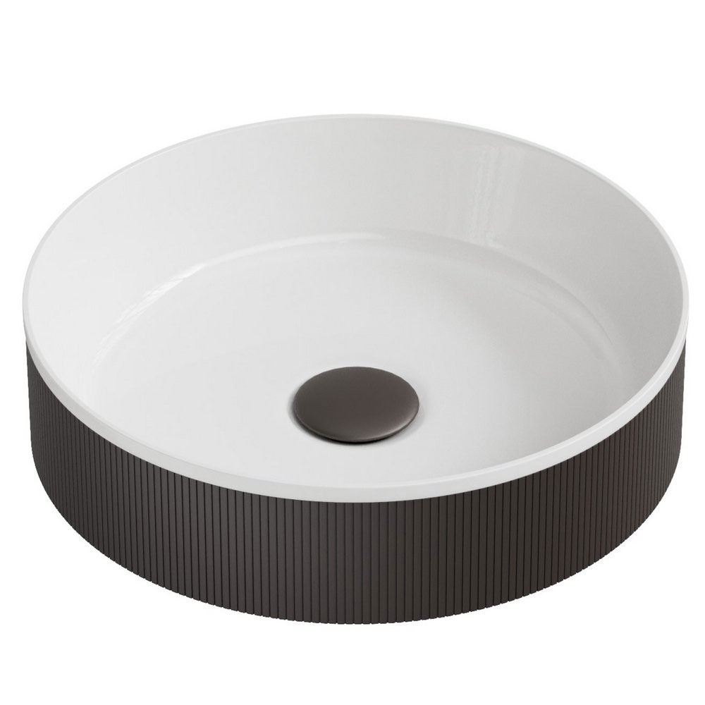 Coco Matt Black Fluted Countertop Basin