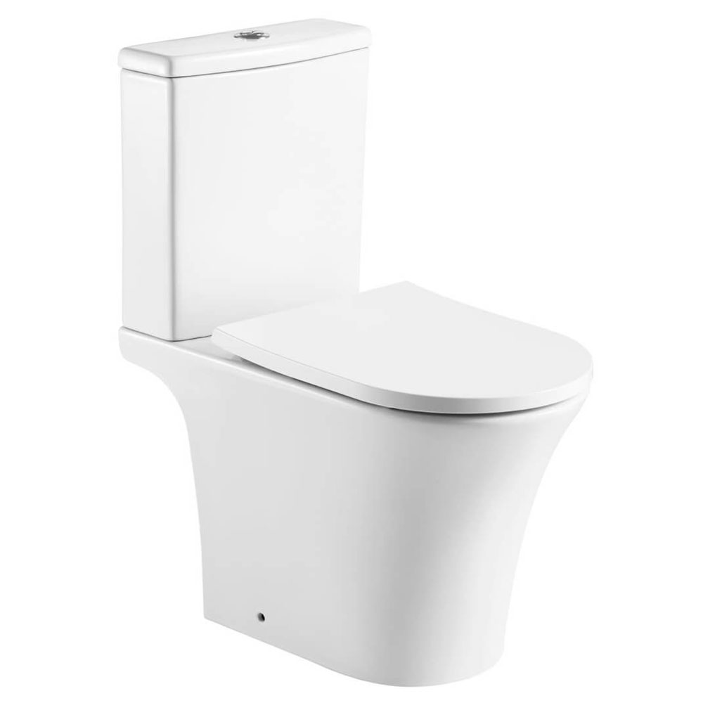 Cameo Open Back Rimless Pan, Cistern & Soft Close Seat