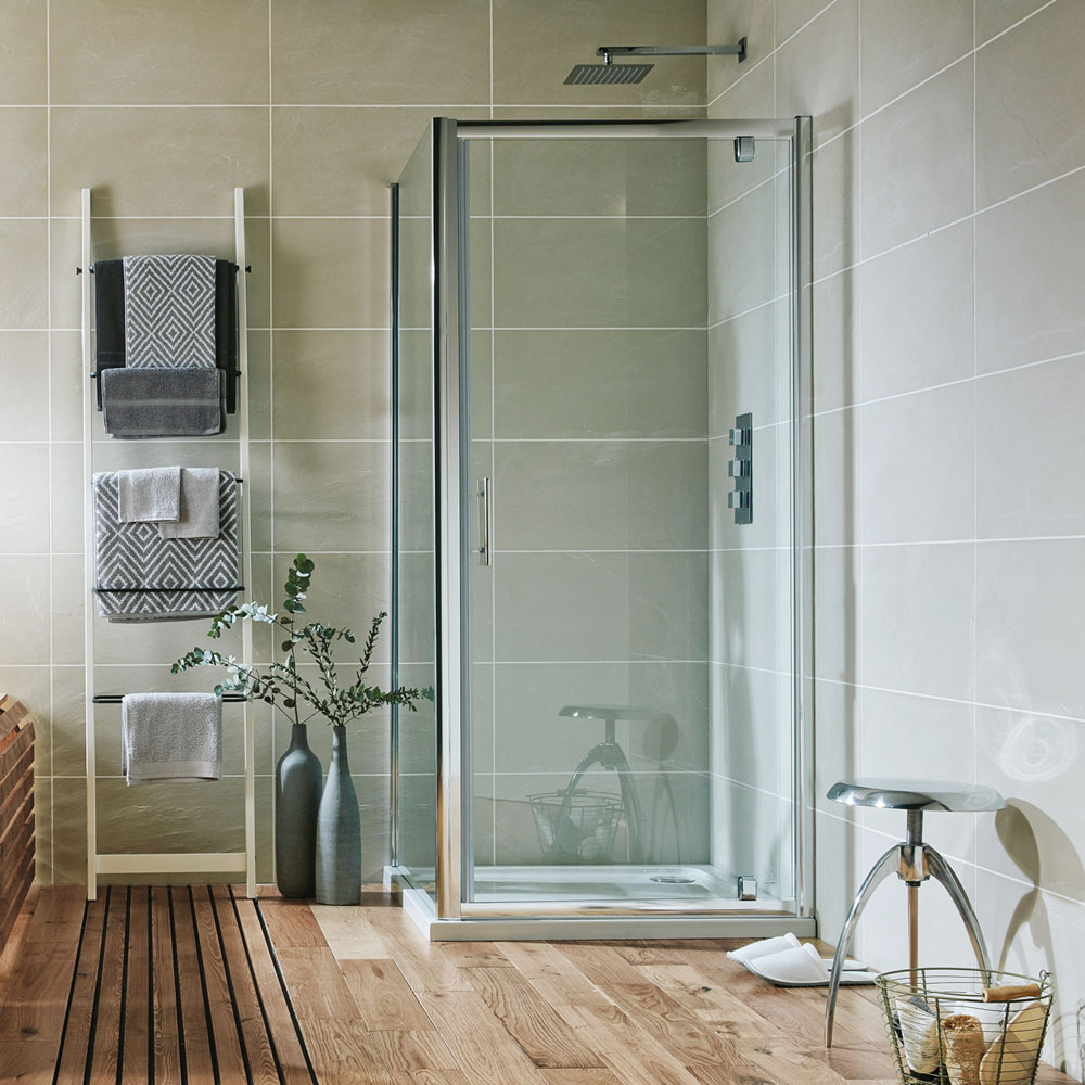 900mm Chrome Profile 6mm Pivot Door