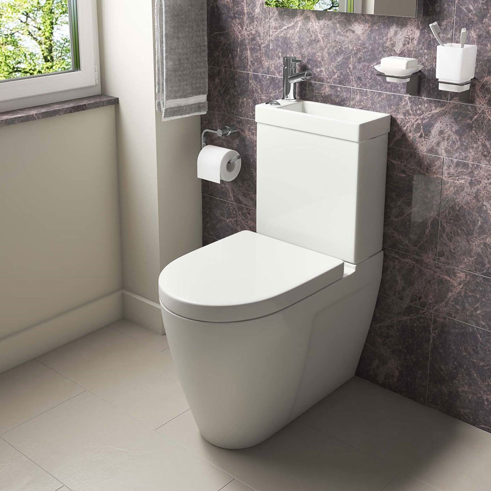Combi 2 in 1 WC & Basin Including Basin Mixer with Soft Close Seat