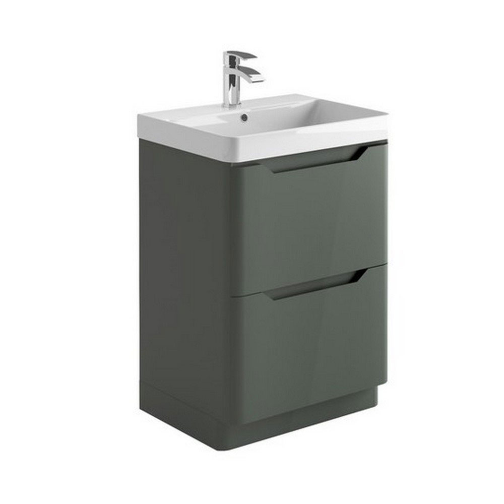 Elle 600mm Floor Standing Vanity Unit & Basin - Matt Anthracite 