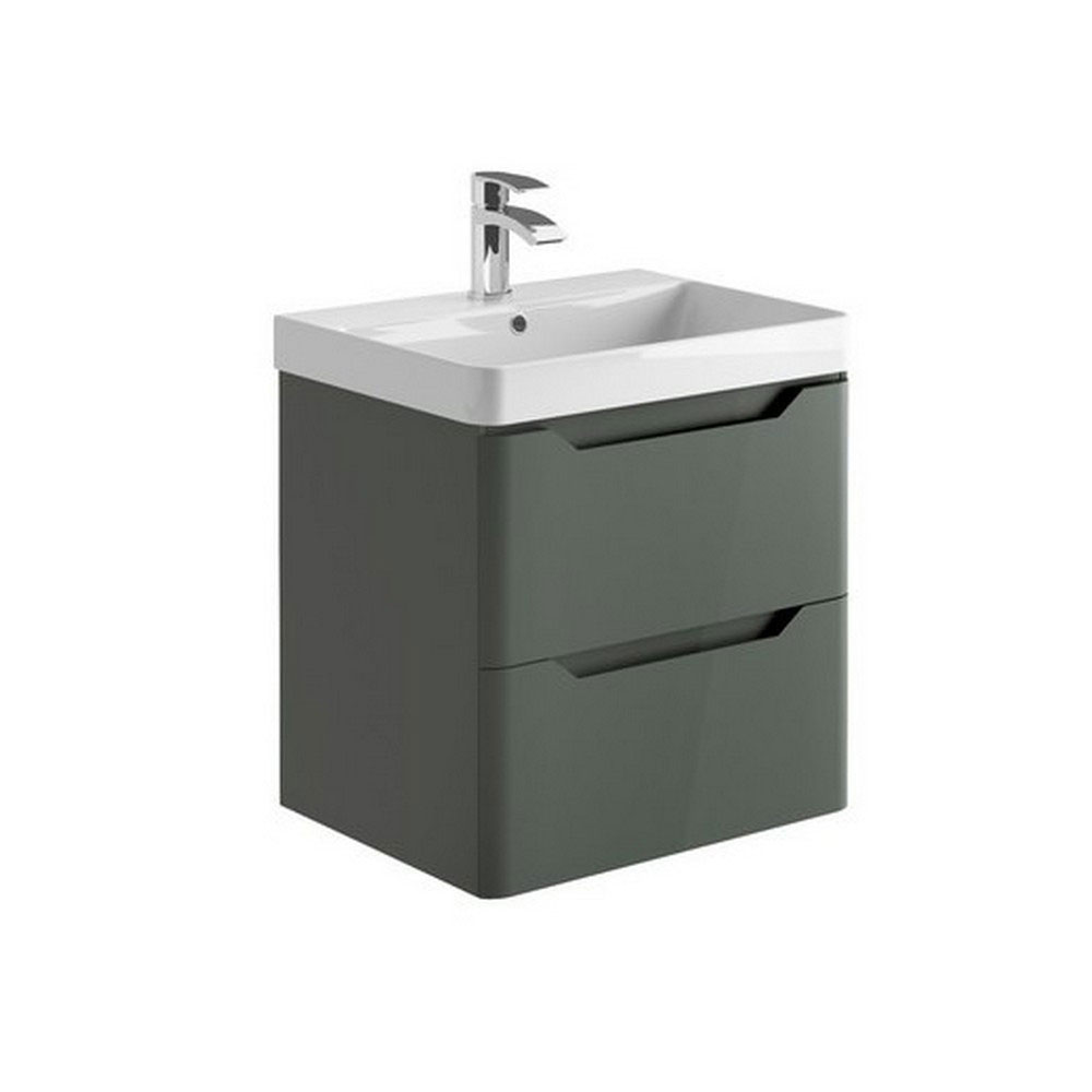 Elle 600mm Wall Hung Vanity Unit & Basin - Matt Anthracite 