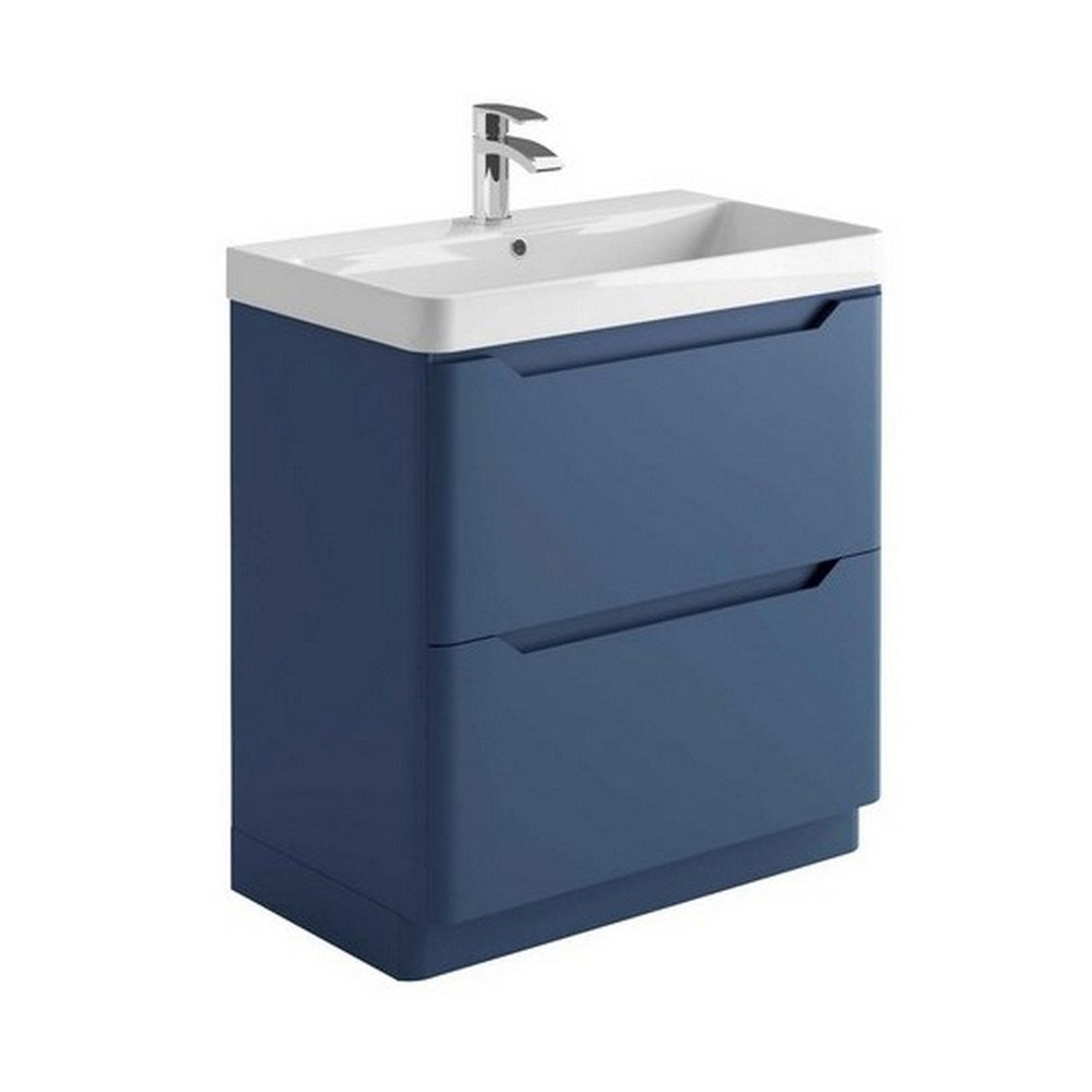 Elle 800mm Floor Standing Vanity Unit & Basin - Matt Twilight Blue 