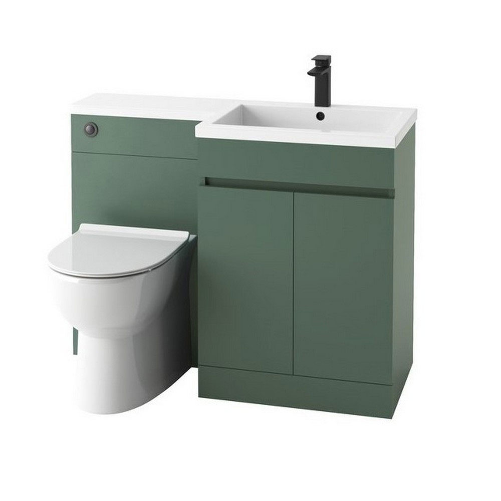 Emporio 1100mm RIght Handed Furniture Pack - Matt Sage Green