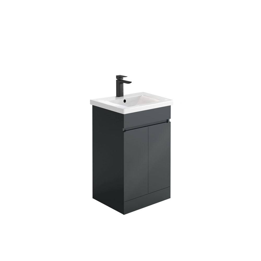 Emporio 500mm Floor Standing Unit & Basin - Matt Anthracite 