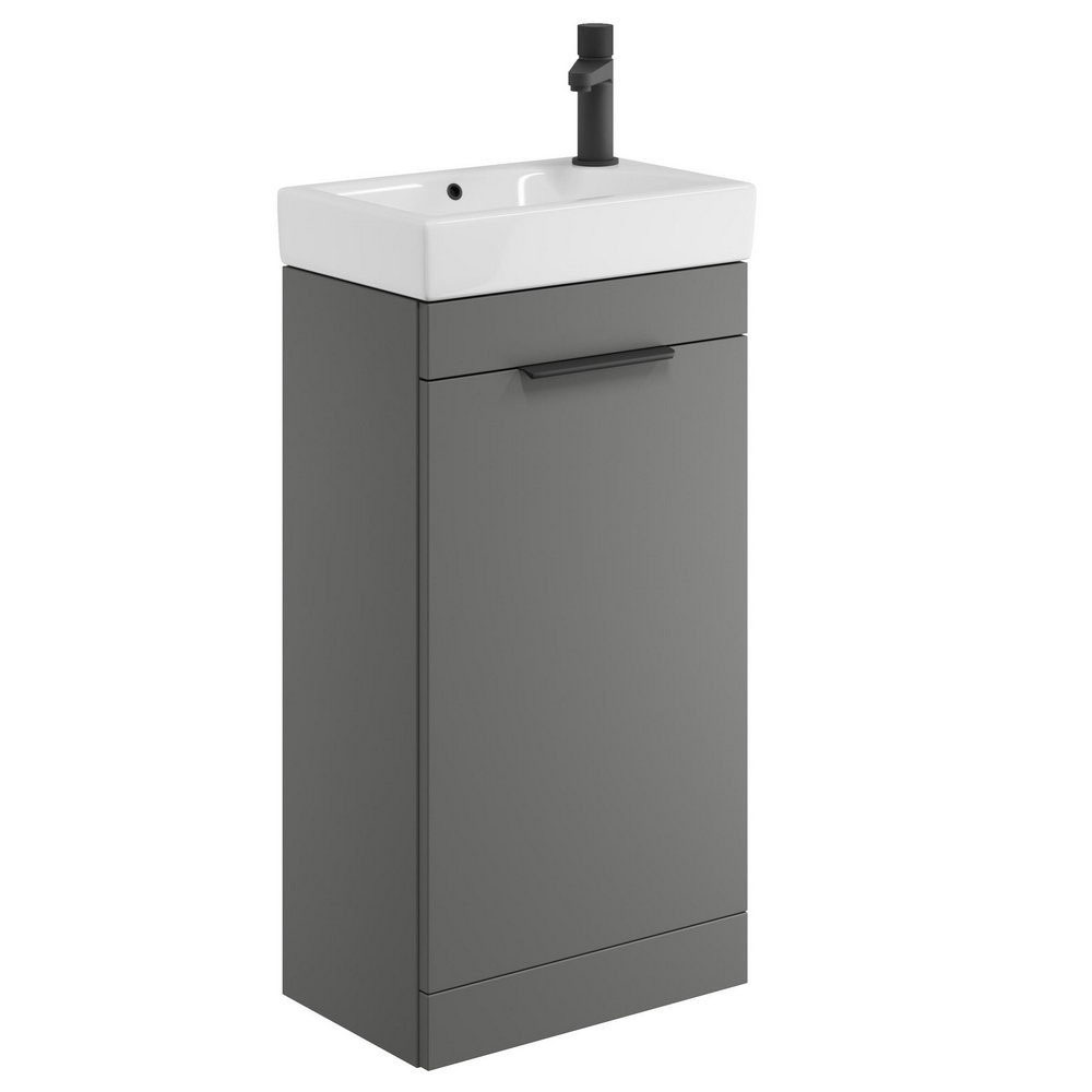 Ezme 450mm Cloakroom Floorstanding Unit & Basin - Dust Grey 