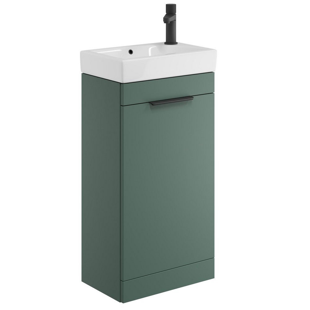 Ezme 450mm Cloakroom Floorstanding Unit & Basin - Reed Green 