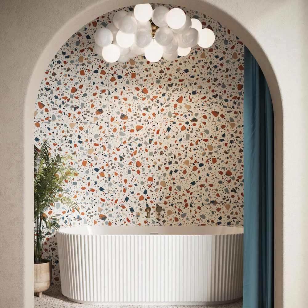 1700 x 780mm Fluted Back to Wall Bath
